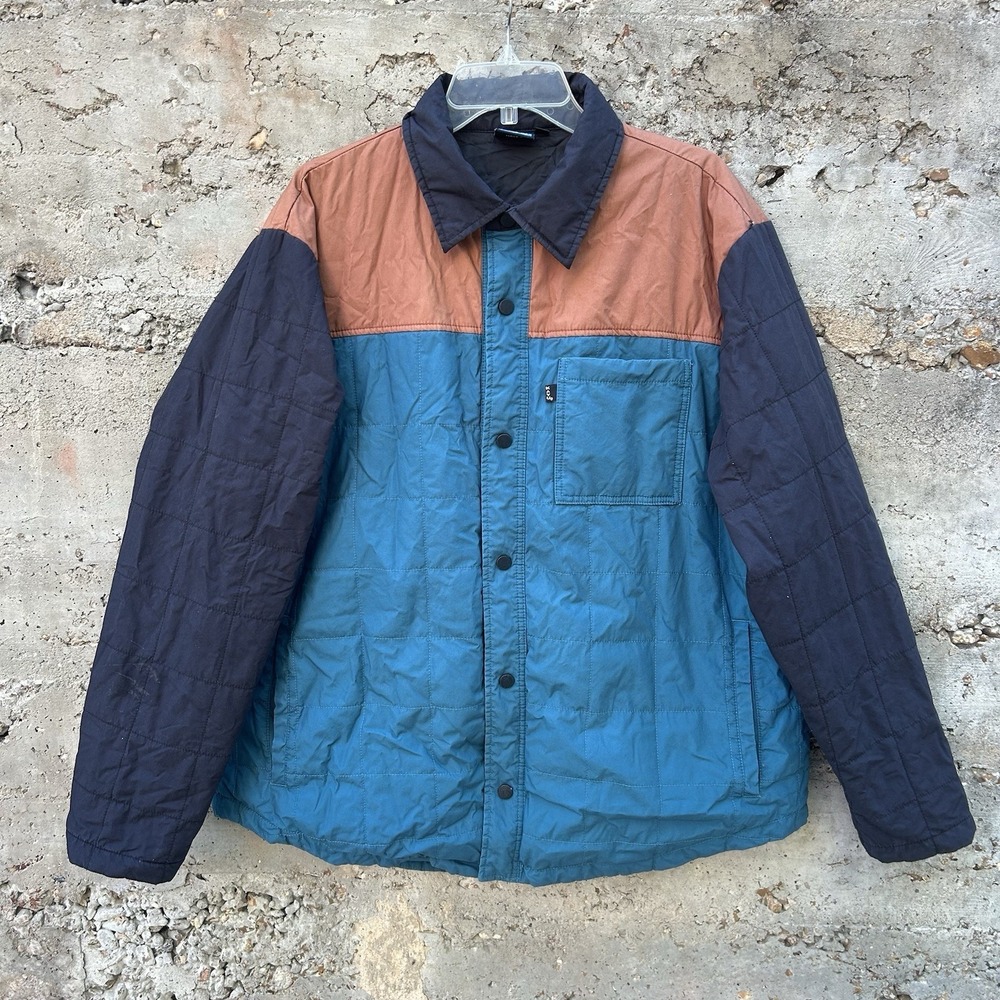 Vintage Kavu Puffer Jacket Coat Teal Orange Men's Gropcore Color block XXL